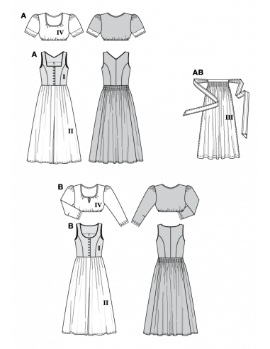 Patron Burda 8448 Ensemble bavarois