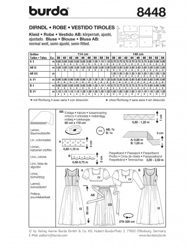 Patron Burda 8448 Ensemble bavarois