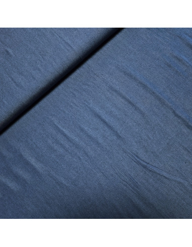 Tissu, Viscose Chambray Uni, Bleu Moyen, Laize 145 cm, 100% Viscose 190g/m²