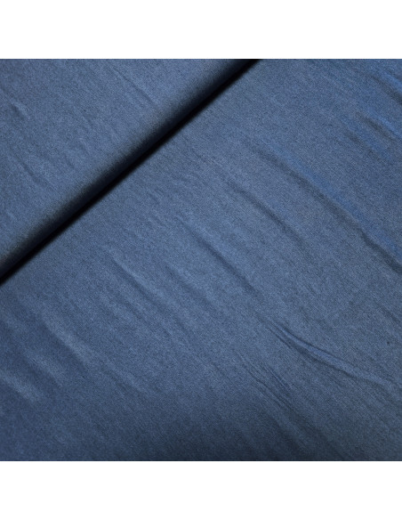 Tissu, Viscose Chambray Uni, Bleu Moyen, Laize 145 cm, 100% Viscose 190g/m²