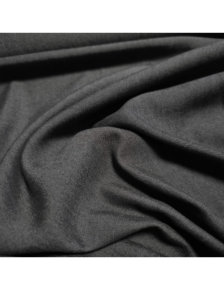 Tissu, Viscose Chambray Uni, Noir, Laize 145 cm, 100% Viscose 190g/m²