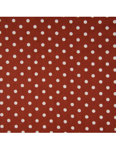 Popeline de coton, gros pois, terracotta