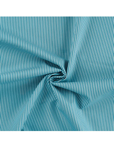 Popeline de coton, rayures, bleu pétrole 2