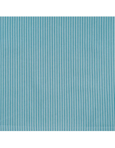 Popeline de coton, rayures, bleu pétrole