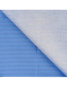 Tissu, Popeline de Coton Rayée, Bleu Roi et Blanc, Laize 150 cm, 100% Coton 2