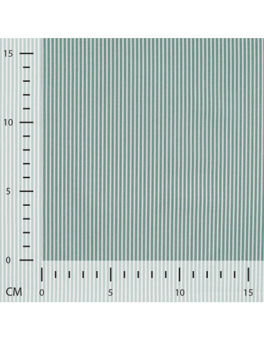 Tissu, Popeline de Coton Rayures, Vert Céladon et Blanc, Laize 150 cm, 100% Coton 120g/m²