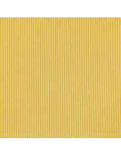 Tissu, Popeline de Coton Rayée, Jaune Vif et Blanc, Laize 150 cm, 100% Coton 120g/m²