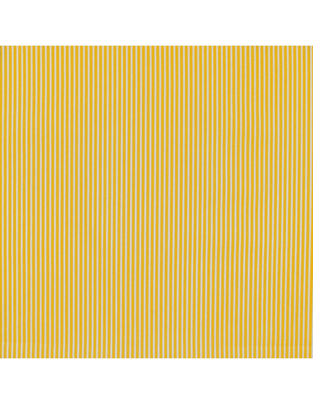 Tissu, Popeline de Coton Rayée, Jaune Vif et Blanc, Laize 150 cm, 100% Coton 120g/m²
