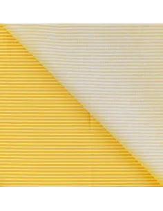 Tissu, Popeline de Coton Rayée, Jaune Vif et Blanc, Laize 150 cm, 100% Coton 120g/m² 2