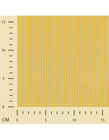 Tissu, Popeline de Coton Rayée, Jaune Vif et Blanc, Laize 150 cm, 100% Coton 120g/m²