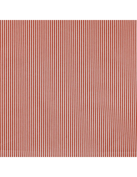 Tissu, Popeline de Coton Rayures, Terracotta et Blanc, Laize 150 cm, 100% Coton
