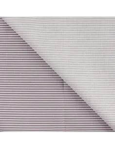 Tissu, Popeline de Coton Rayures, Gris & Blanc, Laize 150 cm, 100% Coton 2