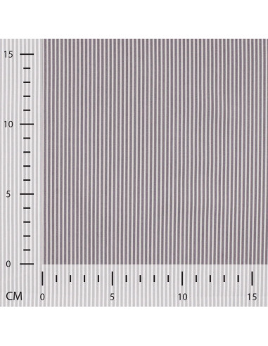 Tissu, Popeline de Coton Rayures, Gris & Blanc, Laize 150 cm, 100% Coton