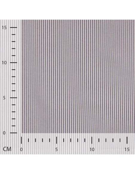 Tissu, Popeline de Coton Rayures, Gris & Blanc, Laize 150 cm, 100% Coton