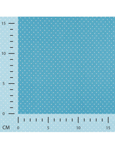 Tissu, Popeline de Coton Pois, Bleu, Laize 150 cm, 100% Coton 120g/m²