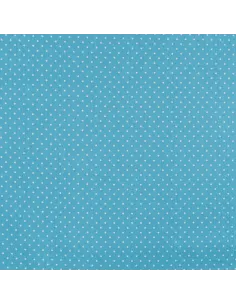 Tissu, Popeline de Coton Pois, Bleu, Laize 150 cm, 100% Coton 120g/m²
