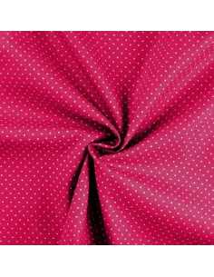 Tissu, Popeline de Coton à Pois, Rose Fuchsia, Laize 150 cm, 100% Coton 2