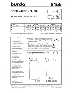 Patron Burda 8155 Jupe 2