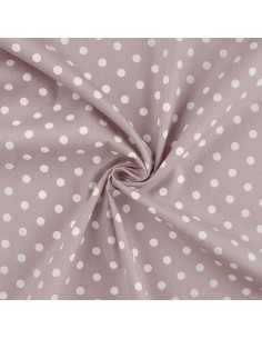 Popeline de coton, gros pois, rose poudré 2