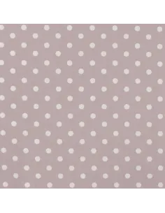 Tissu, Popeline de Coton Gros Pois Blancs, Rose Poudré, Laize 150 cm, 100% Coton