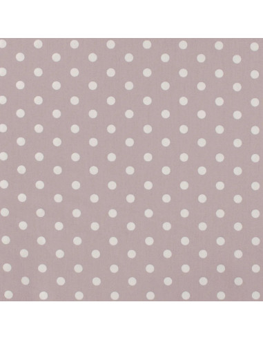 Tissu, Popeline de Coton Gros Pois Blancs, Rose Poudré, Laize 150 cm, 100% Coton