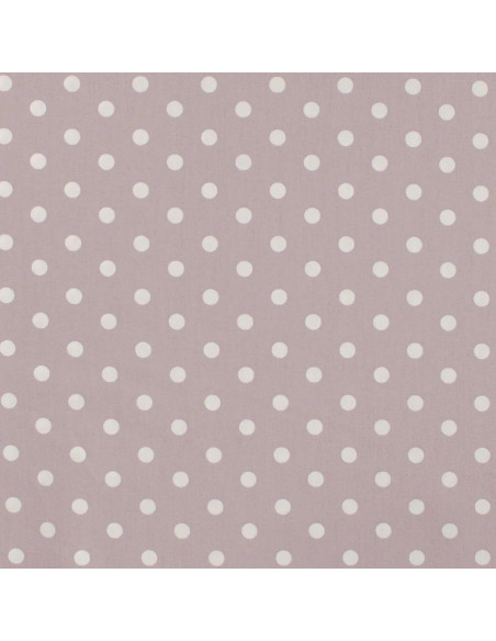 Tissu, Popeline de Coton Gros Pois Blancs, Rose Poudré, Laize 150 cm, 100% Coton