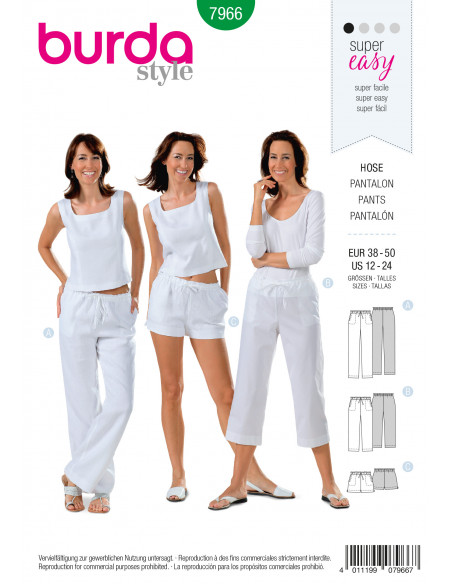 Patron Burda 7966 Pantalon