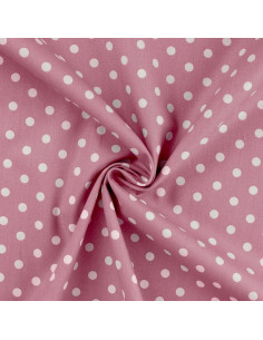Popeline de coton, gros pois, rose 2