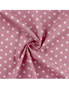 Tissu, Popeline de Coton Gros Pois, Rose, Laize 150 cm, 100% Coton 2
