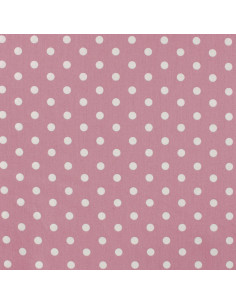 Popeline de coton, gros pois, rose