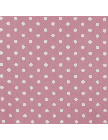Tissu, Popeline de Coton Gros Pois, Rose, Laize 150 cm, 100% Coton