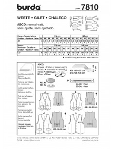 Patron Burda 7810 Gilet 2