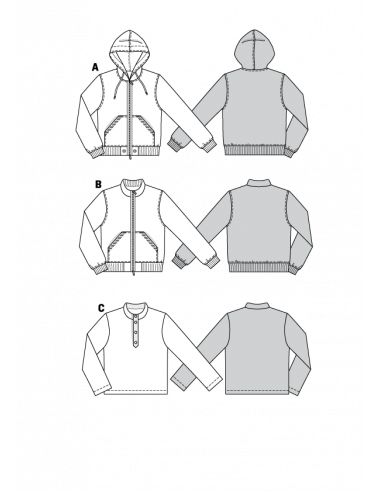 Patron Burda 7734 Veste, shirt