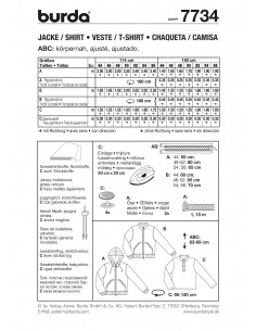 Patron Burda 7734 Veste, shirt 2