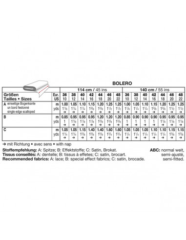 Patron Burda 7686 Boléro