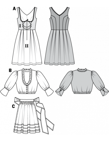 Patron Burda 7443 Robe