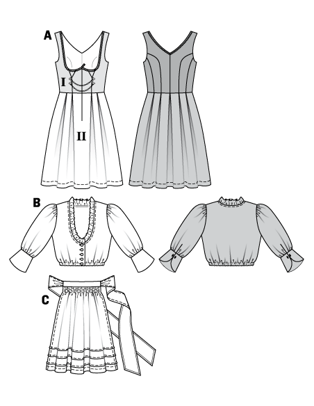 Patron Burda 7443 Robe