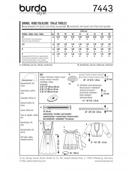 Patron Burda 7443 Robe