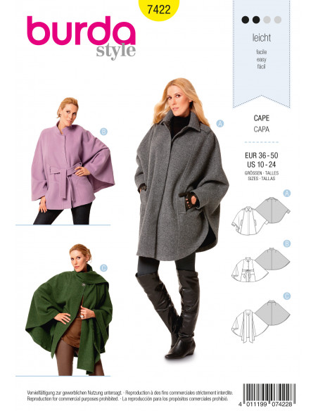 Patron Burda 7422 Cape