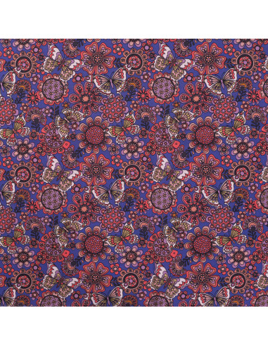 Popeline de coton, impression digitale, papillons