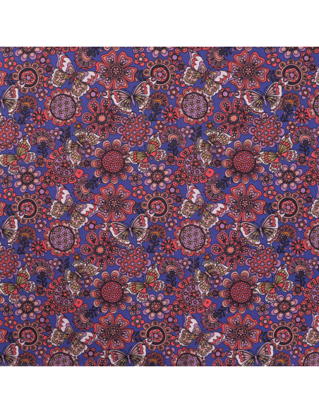 Popeline de coton, impression digitale, papillons