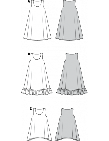 Patron Burda 7390 Young Robe et Tunique