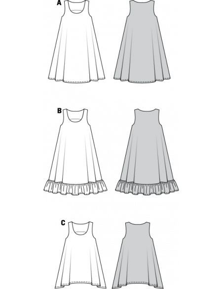 Patron Burda 7390 Young Robe et Tunique