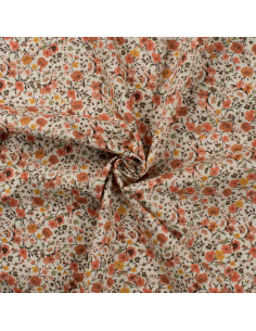Popeline de coton, impression digitale, fleurs 2