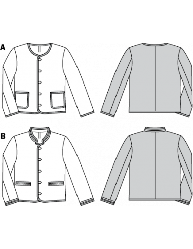 Patron Burda 7291 Veste à boutons