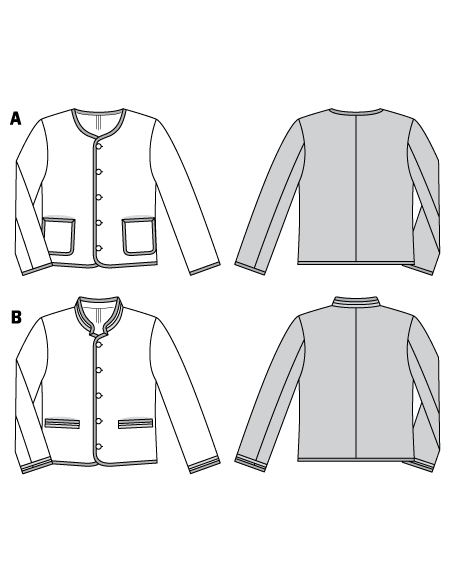 Patron Burda 7291 Veste à boutons