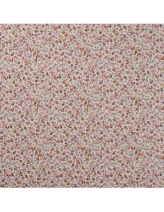 Popeline de coton, impression digitale, petites fleurs, rose