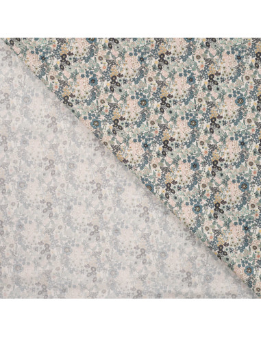 Popeline de coton, impression digitale, fleurie