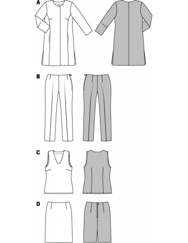 Patron Burda 7075 Ensemble dames