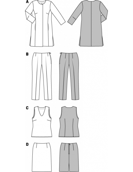 Patron Burda 7075 Ensemble dames